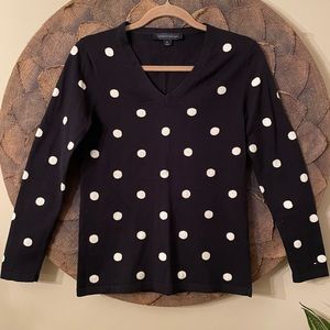 Tommy Hilfiger Polka Dot V-Neck Sweater